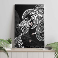 Polynesian Mermaid Plumeria Tribal Tattoo Canvas Wall Art