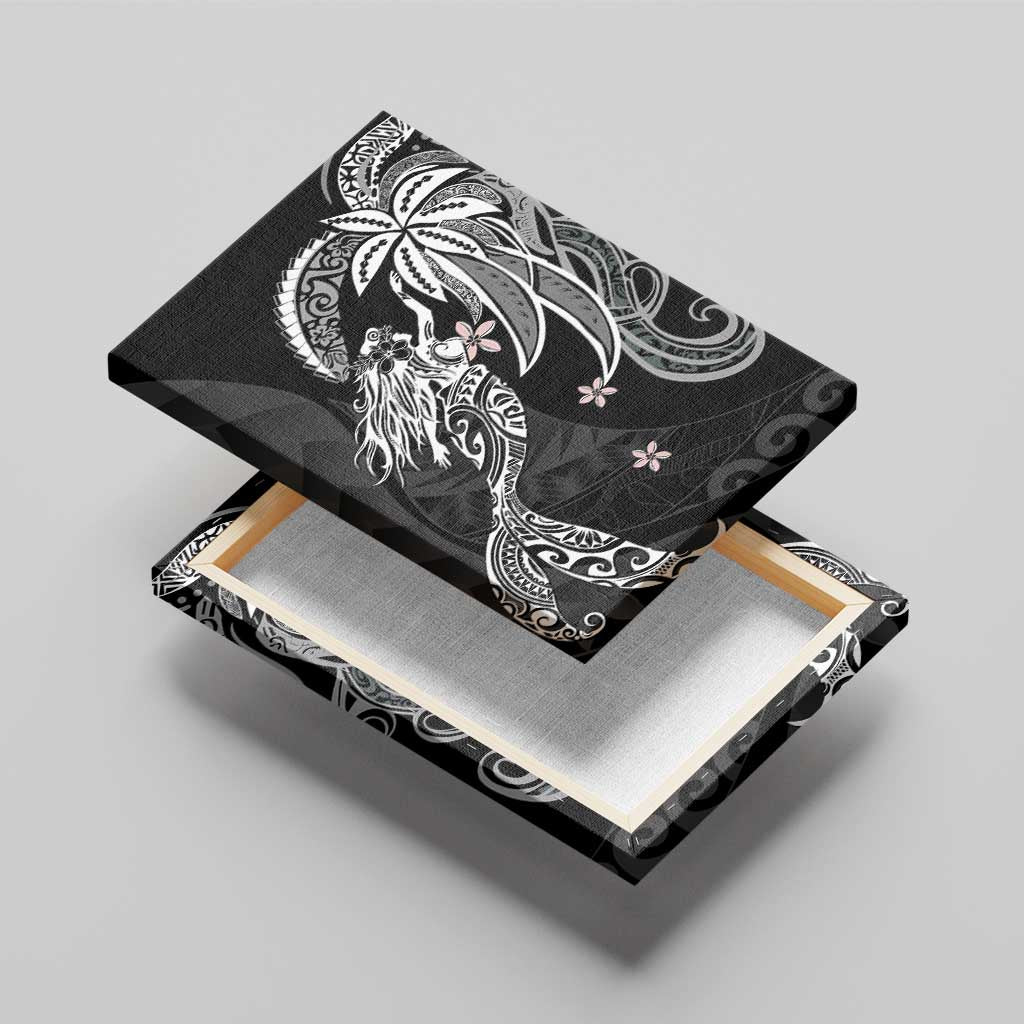 Polynesian Mermaid Plumeria Tribal Tattoo Canvas Wall Art