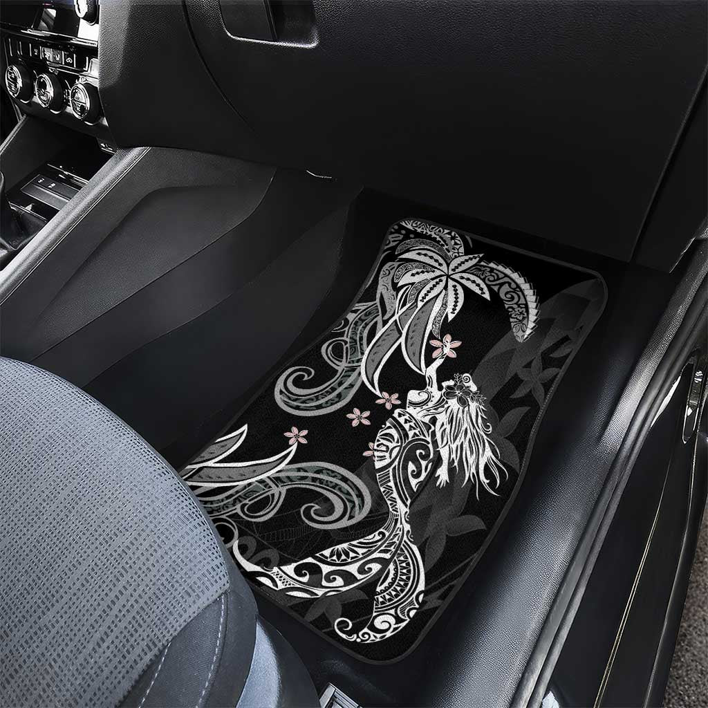 Polynesian Mermaid Plumeria Tribal Tattoo Car Mats