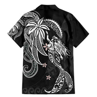 Polynesian Mermaid Plumeria Tribal Tattoo Family Matching Mermaid Dress and Hawaiian Shirt