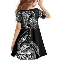 Polynesian Mermaid Plumeria Tribal Tattoo Family Matching Off Shoulder Maxi Dress and Hawaiian Shirt