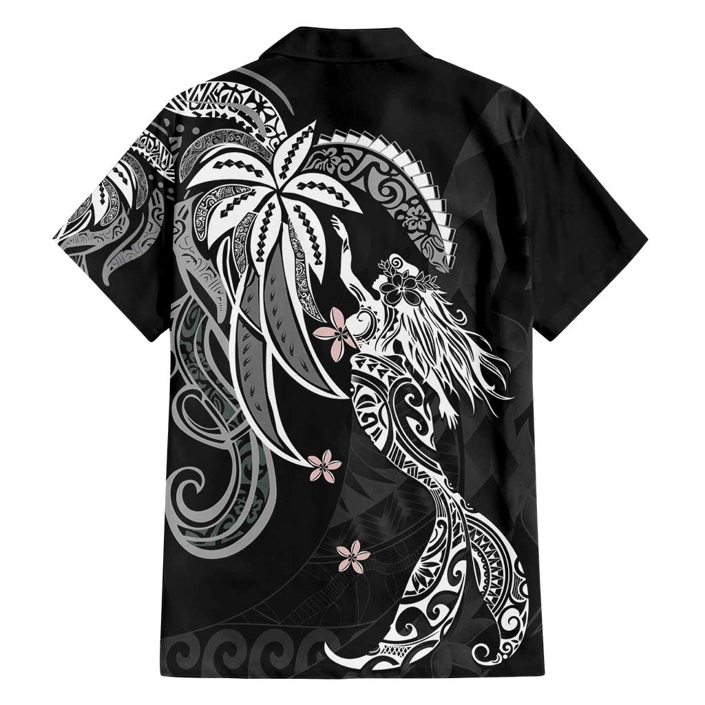 Polynesian Mermaid Plumeria Tribal Tattoo Family Matching Tank Maxi Dress and Hawaiian Shirt