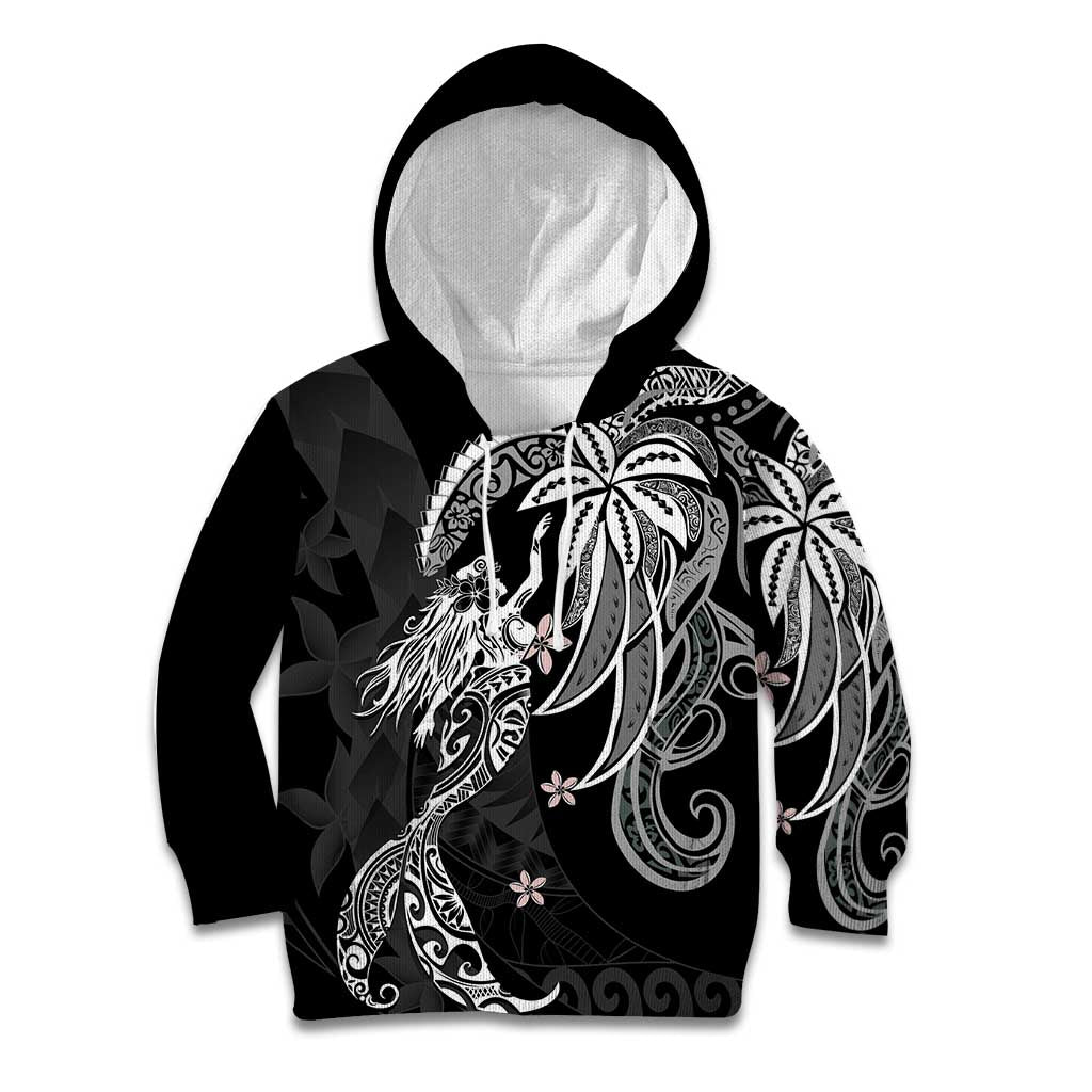 Polynesian Mermaid Plumeria Tribal Tattoo Kid Hoodie LT01 Hoodie Black - Polynesian Pride