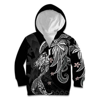 Polynesian Mermaid Plumeria Tribal Tattoo Kid Hoodie LT01 Zip Hoodie Black - Polynesian Pride