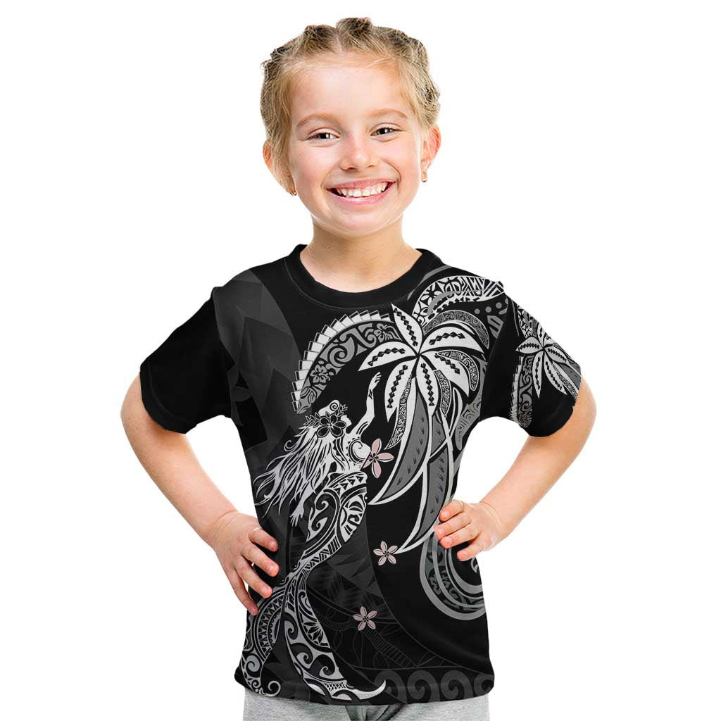 Polynesian Mermaid Plumeria Tribal Tattoo Kid T Shirt LT01 Black - Polynesian Pride