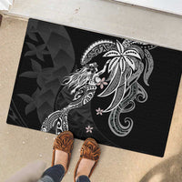 Polynesian Mermaid Plumeria Tribal Tattoo Rubber Doormat