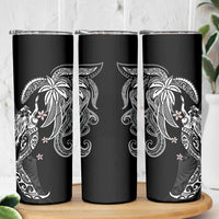 Polynesian Mermaid Plumeria Tribal Tattoo Skinny Tumbler