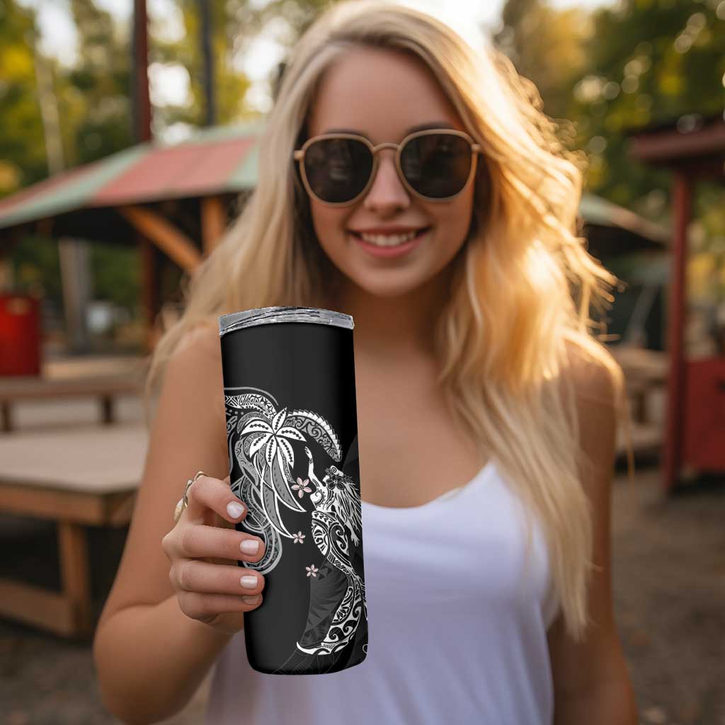 Polynesian Mermaid Plumeria Tribal Tattoo Skinny Tumbler