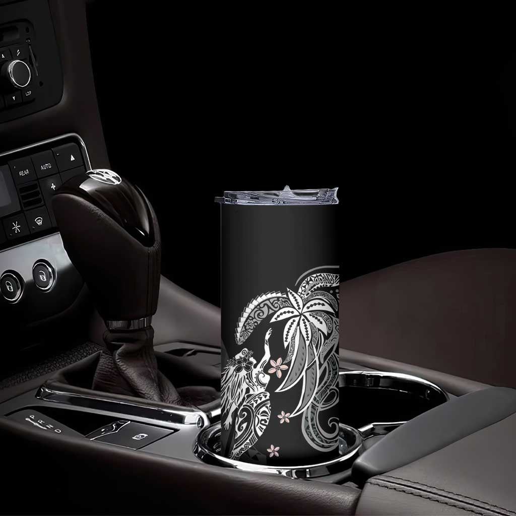 Polynesian Mermaid Plumeria Tribal Tattoo Skinny Tumbler