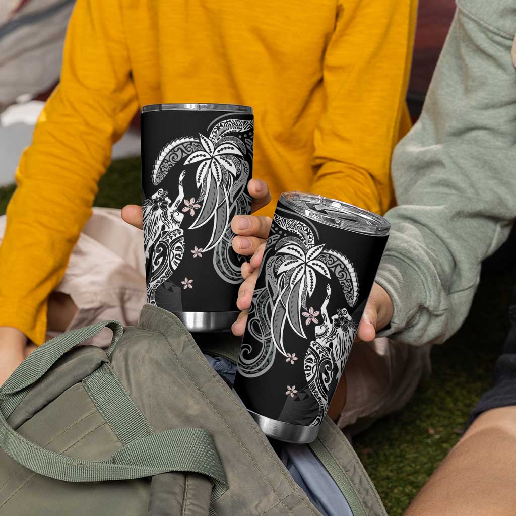 Polynesian Mermaid Plumeria Tribal Tattoo Tumbler Cup