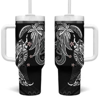Polynesian Mermaid Plumeria Tribal Tattoo Tumbler With Handle