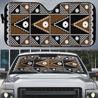 Fiji Brown Masi Pattern Auto Sun Shade Fijian Tapa