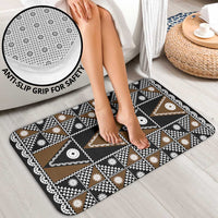 Fiji Brown Masi Pattern Bathroom Set Fijian Tapa