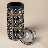 Fiji Brown Masi Pattern 4 in 1 Can Cooler Tumbler Fijian Tapa LT01 - Polynesian Pride