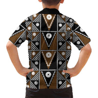 Fiji Brown Masi Pattern Family Matching Tank Maxi Dress and Hawaiian Shirt Fijian Tapa