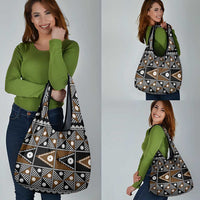 Fiji Brown Masi Pattern Grocery Bag Fijian Tapa
