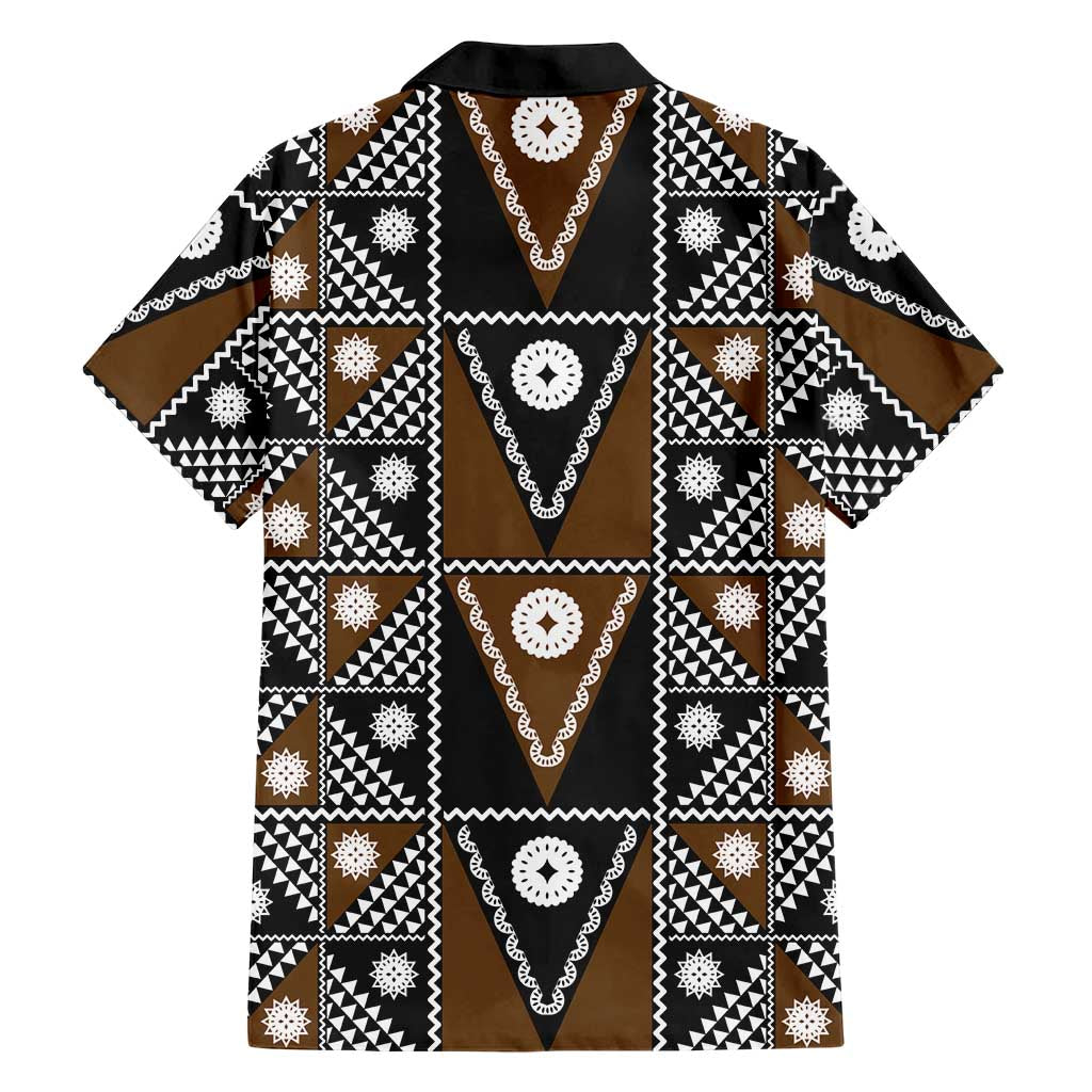 Fiji Brown Masi Pattern Hawaiian Shirt Fijian Tapa