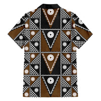 Fiji Brown Masi Pattern Hawaiian Shirt Fijian Tapa