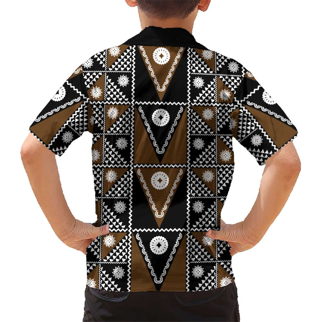 Fiji Brown Masi Pattern Hawaiian Shirt Fijian Tapa