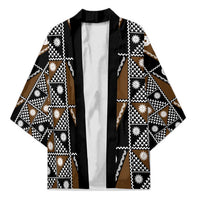 Fiji Brown Masi Pattern Kimono Fijian Tapa