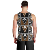 Fiji Brown Masi Pattern Men Tank Top Fijian Tapa