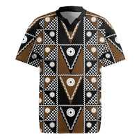 Fiji Brown Masi Pattern Rugby Jersey Fijian Tapa