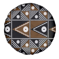 Fiji Brown Masi Pattern Spare Tire Cover Fijian Tapa