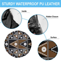 Fiji Brown Masi Pattern Spare Tire Cover Fijian Tapa