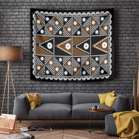 Fiji Brown Masi Pattern Tapestry Fijian Tapa