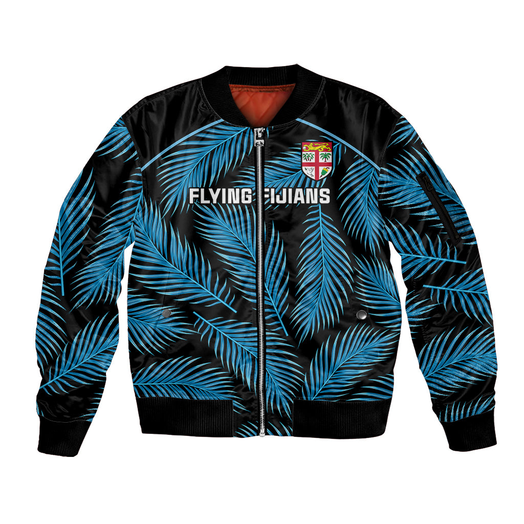 custom-fiji-rugby-sleeve-zip-bomber-jacket-flying-fijians-blue-palm-tree-version