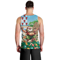 Hawaii Christmas Santa Claus Men Tank Top Mele Kalikimaka Tropical Beach