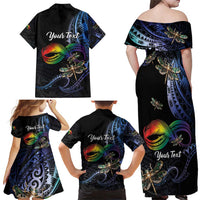 Personalised Polynesian Memorial Family Matching Off Shoulder Maxi Dress and Hawaiian Shirt As Long As I Breathe You'll Be Remembered