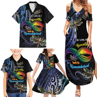 Personalised Polynesian Memorial Family Matching Summer Maxi Dress and Hawaiian Shirt As Long As I Breathe You'll Be Remembered