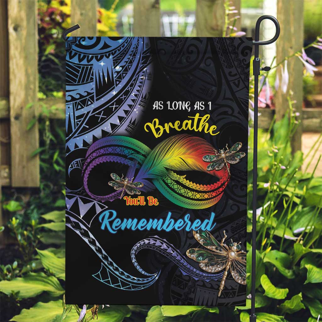 Polynesian Memorial Garden Flag As Long As I Breathe You'll Be Remembered LT01 Garden Flag Colorful - Polynesian Pride