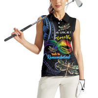 Personalised Polynesian Memorial Women Sleeveless Polo Shirt As Long As I Breathe You'll Be Remembered