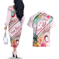 Pasifika Festival Couples Matching Off The Shoulder Long Sleeve Dress and Hawaiian Shirt Tribal Pattern Tropical Style LT01 - Polynesian Pride