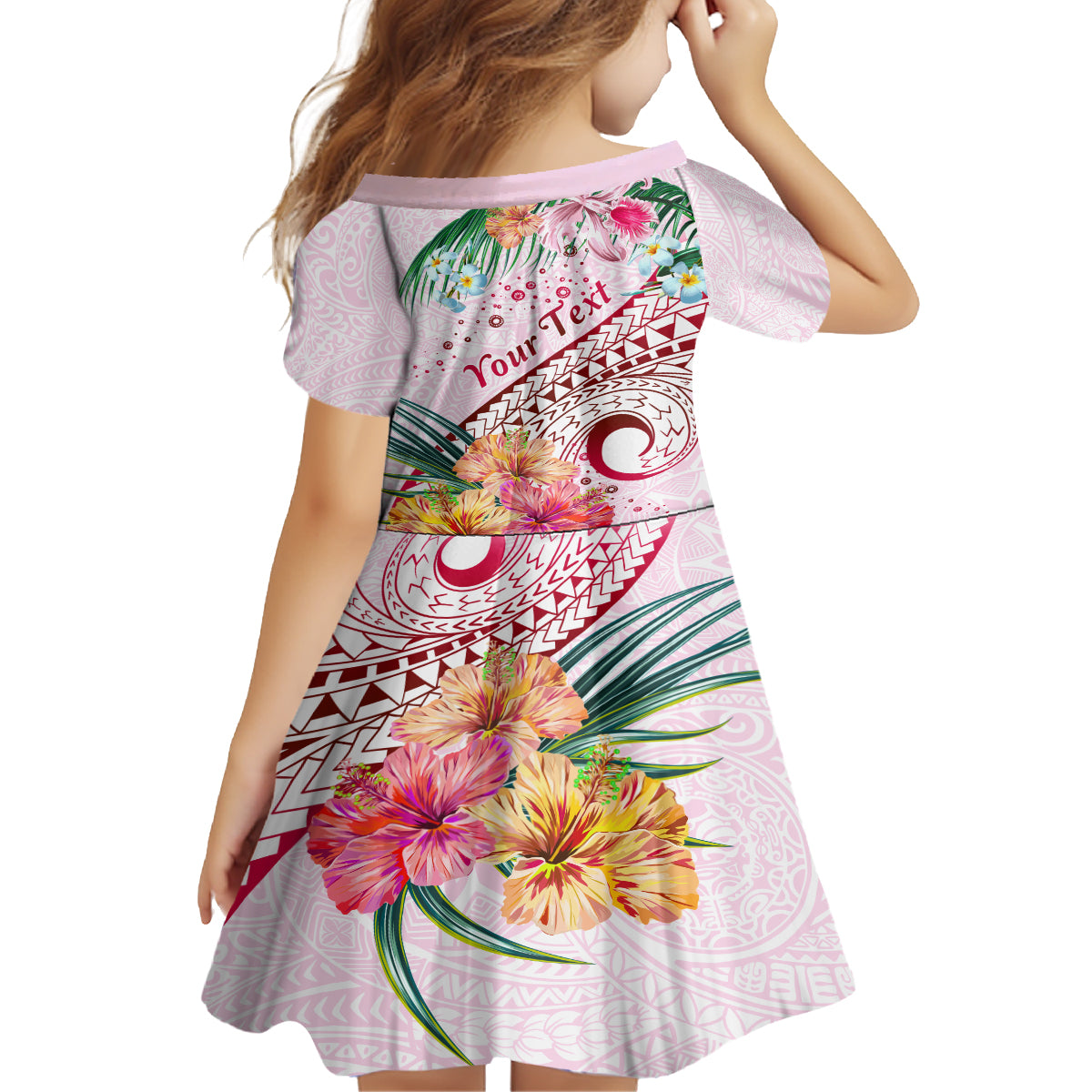 Pasifika Festival Kid Short Sleeve Dress Tribal Pattern Tropical Style LT01 - Polynesian Pride