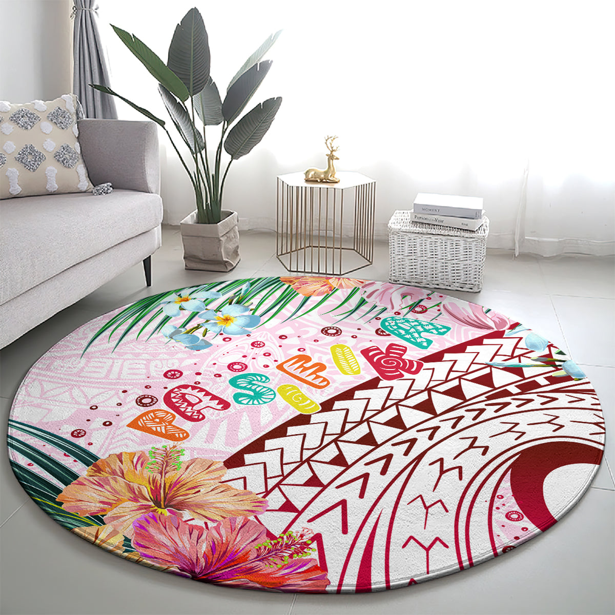 Pasifika Festival Round Carpet Tribal Pattern Tropical Style LT01 - Polynesian Pride