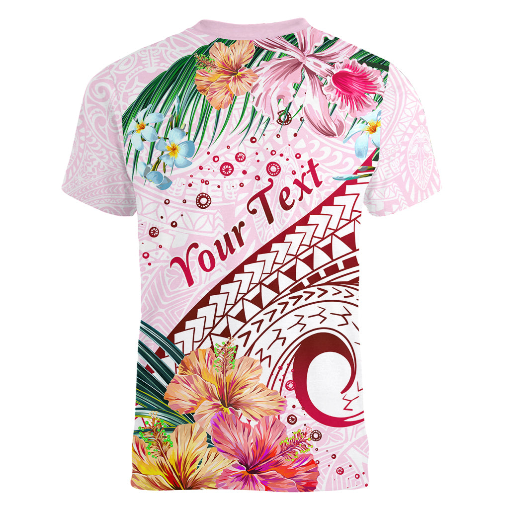 Pasifika Festival Women V Neck T Shirt Tribal Pattern Tropical Style LT01 - Polynesian Pride