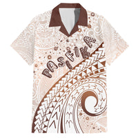 Pasifika Festival Family Matching Summer Maxi Dress and Hawaiian Shirt Vintage Tribal Pattern LT01 Dad's Shirt - Short Sleeve Brown - Polynesian Pride