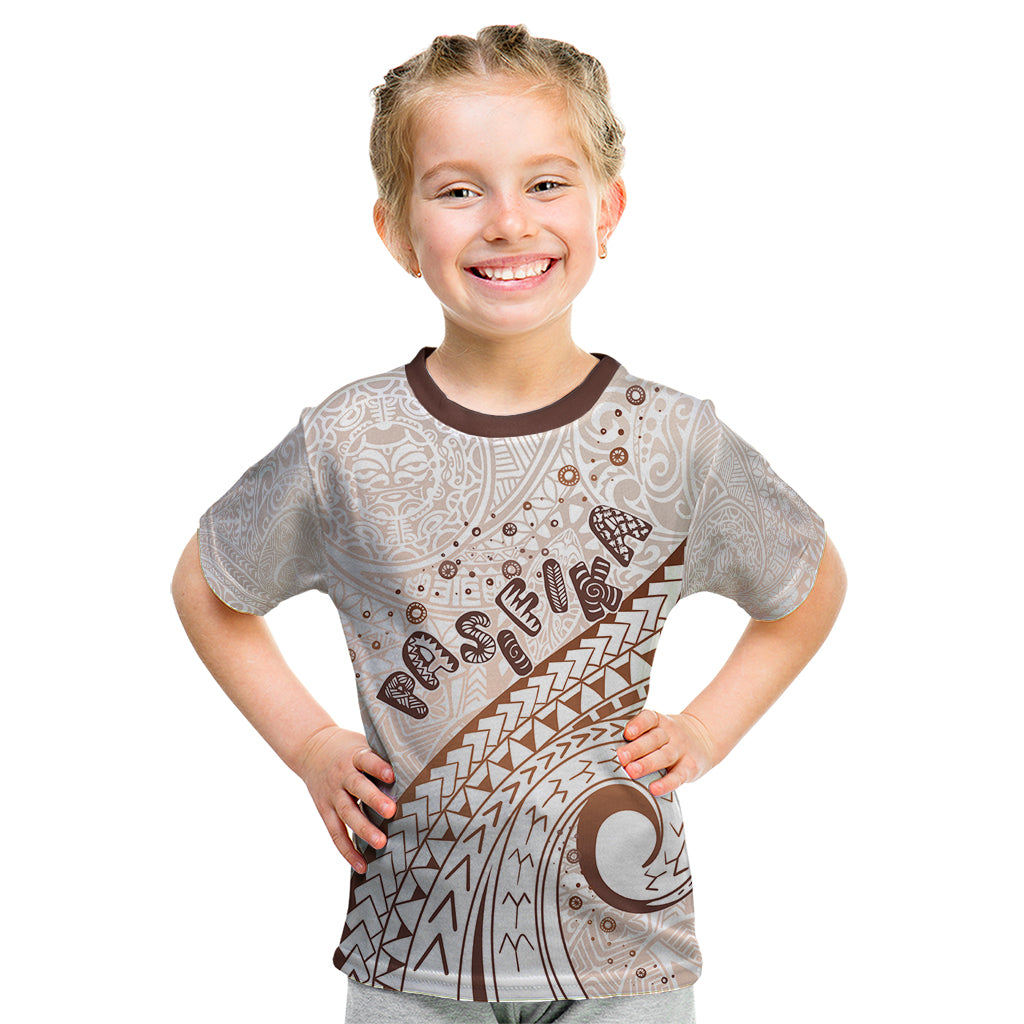 Pasifika Festival Kid T Shirt Vintage Tribal Pattern LT01 Brown - Polynesian Pride