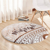 Pasifika Festival Round Carpet Vintage Tribal Pattern