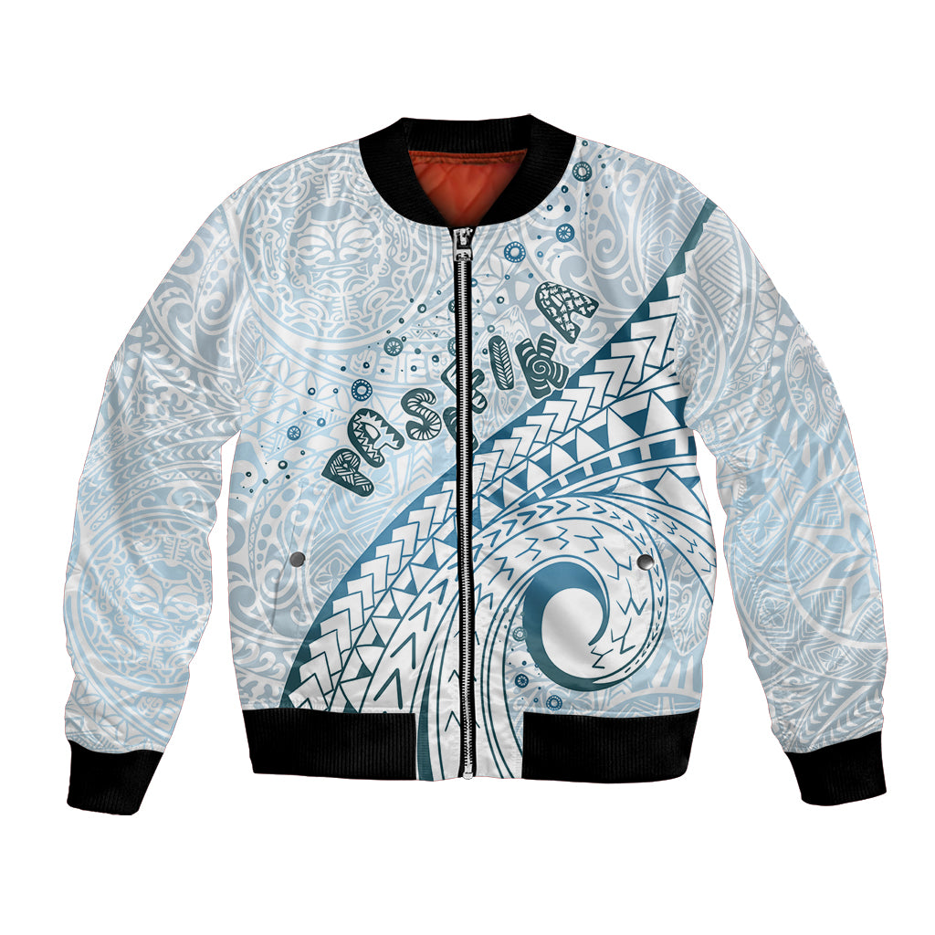 Pasifika Festival Bomber Jacket Tribal Pattern Blue Version LT01 Unisex Blue - Polynesian Pride
