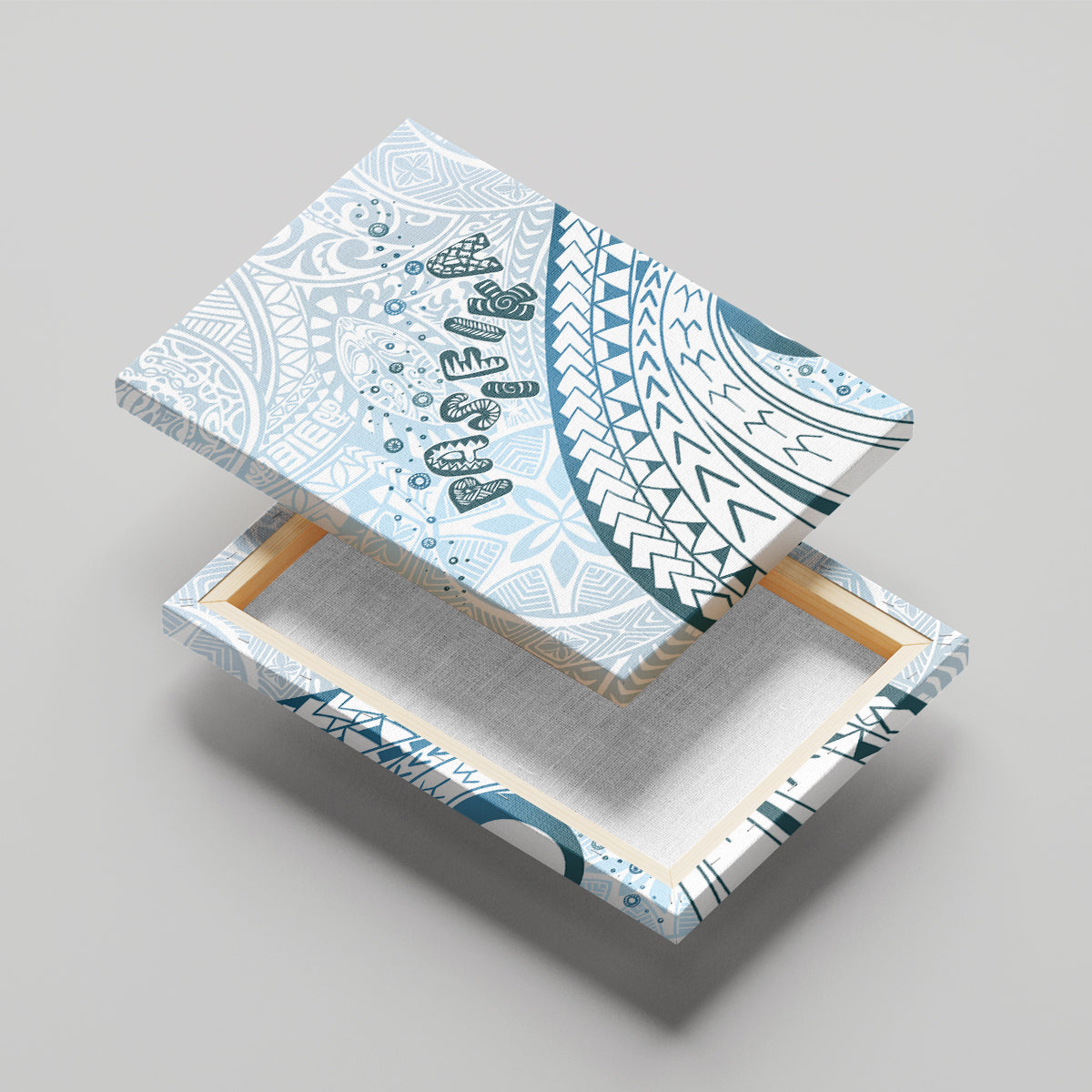 Pasifika Festival Canvas Wall Art Tribal Pattern Blue Version