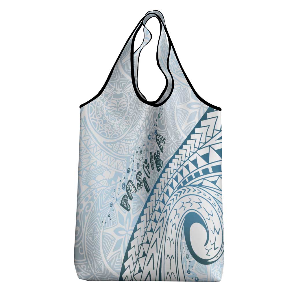 Pasifika Festival Grocery Bag Tribal Pattern Blue Version