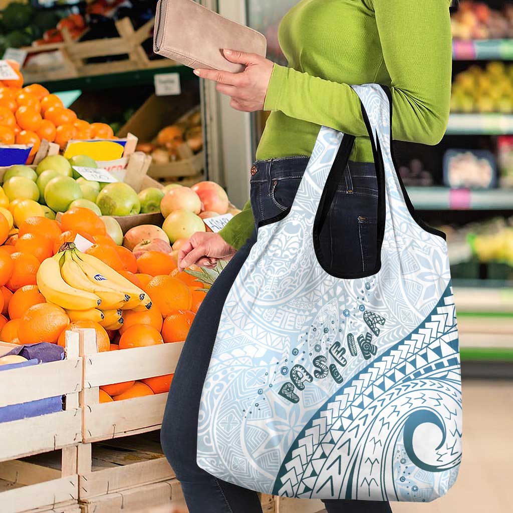 Pasifika Festival Grocery Bag Tribal Pattern Blue Version