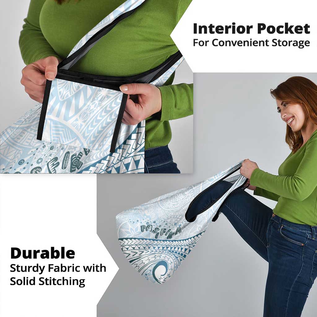 Pasifika Festival Grocery Bag Tribal Pattern Blue Version