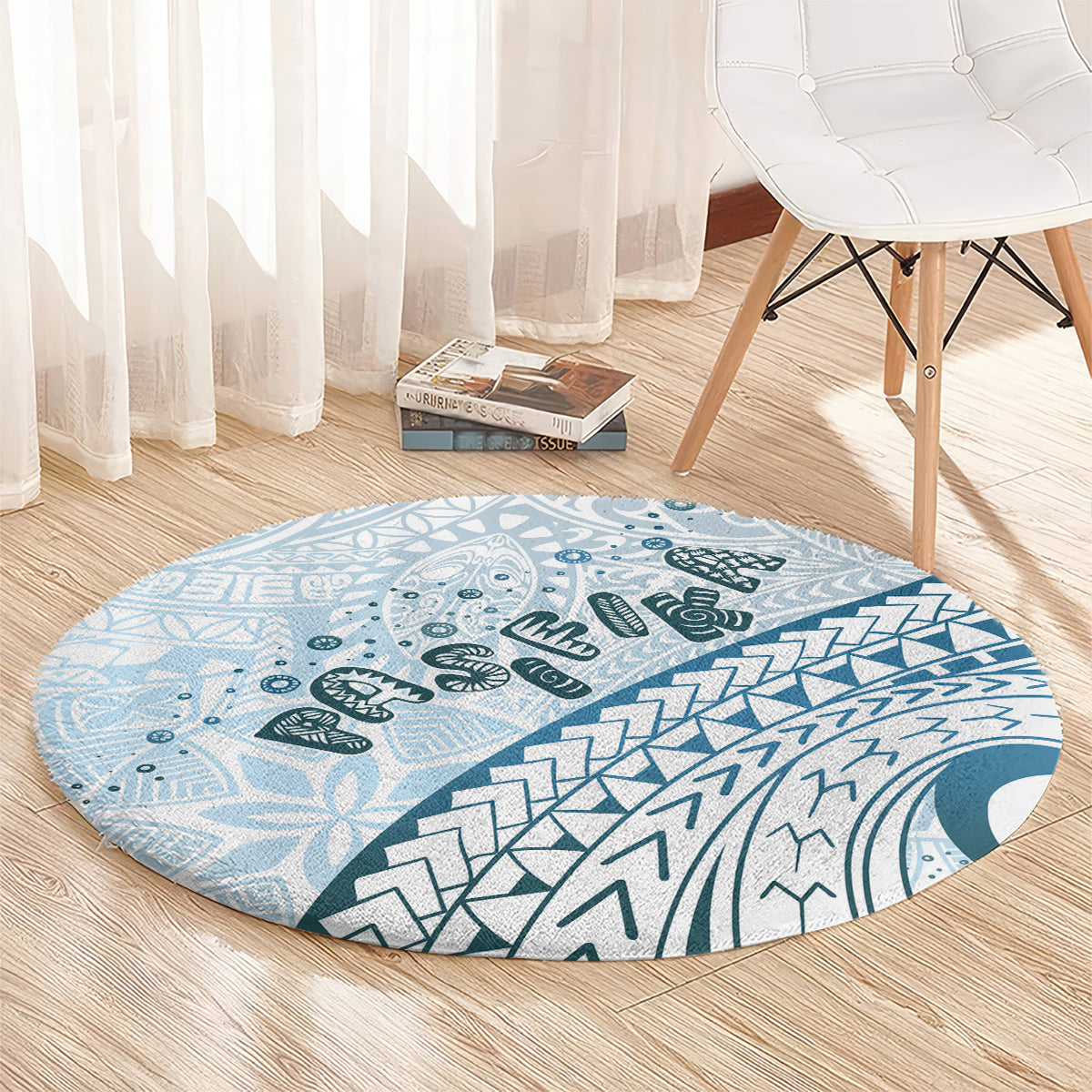 Pasifika Festival Round Carpet Tribal Pattern Blue Version LT01 - Polynesian Pride