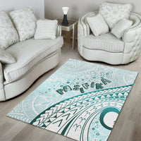 Pasifika Festival Area Rug Tribal Pattern Teal Version