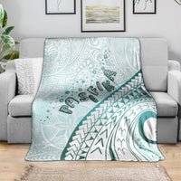 Pasifika Festival Blanket Tribal Pattern Teal Version